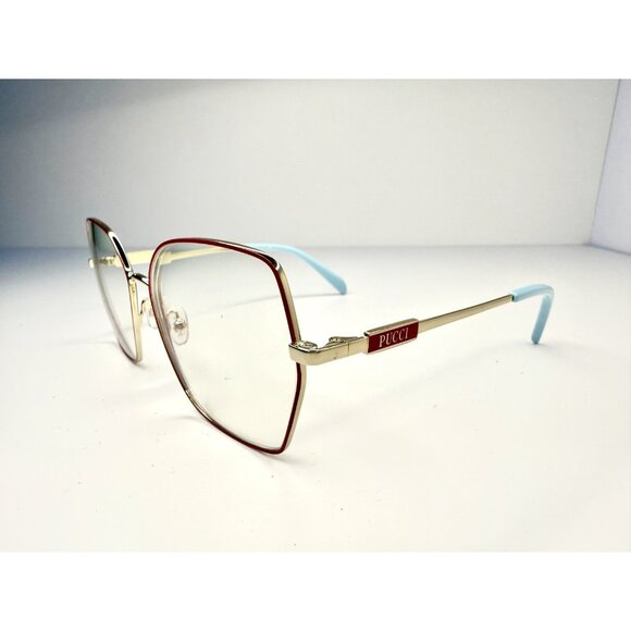 Emilio Pucci EP5213 071 Red Metal Cat Eye Optical Eyeglasses Frame 56-16-140 - Picture 5 of 6